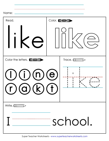 Worksheet 1: Like