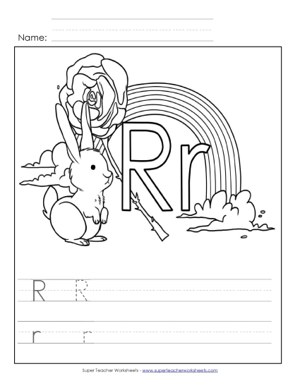 Letter R - Color and Write