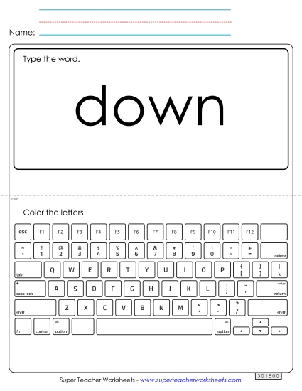 Type the Word: Down