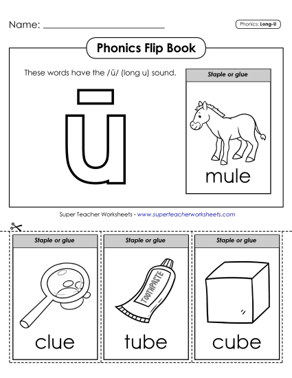 Phonics Flip Book (Long U Words)
