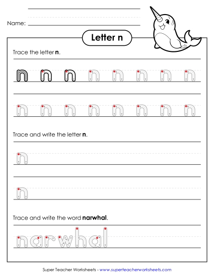 Lowercase n (Outlined Letters)