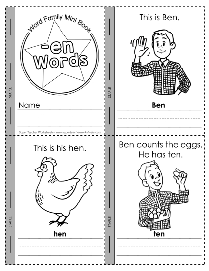 Mini-book: -en Words