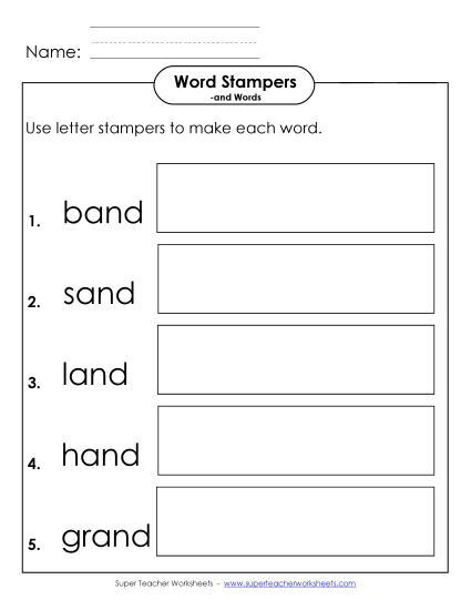 Letter Stampers Activity (-and Words) 