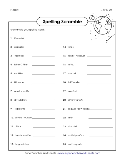 Word Scramble (D-28)