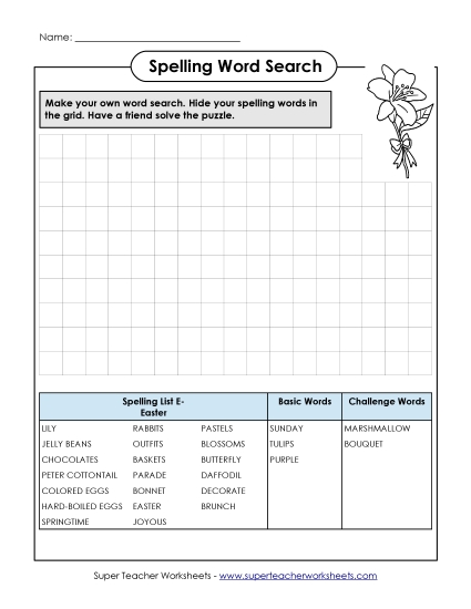 Make a Word Search (Easter) 