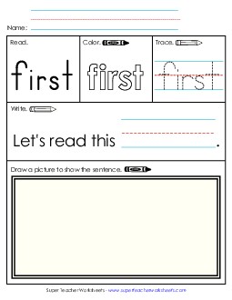 Worksheet 3: First