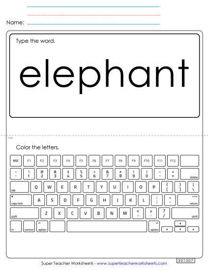 Type the Word: Elephant