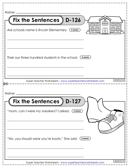 Fix the Sentences D-126 through D-130