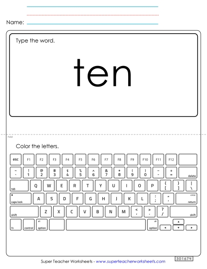 Type the Word: Ten
