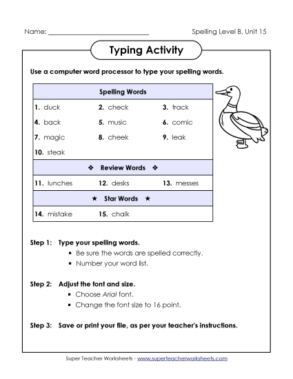 Typing Activity (B-15)
