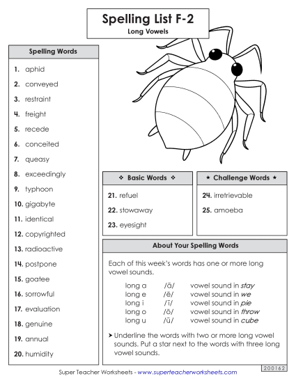 Spelling Word List (F-2)