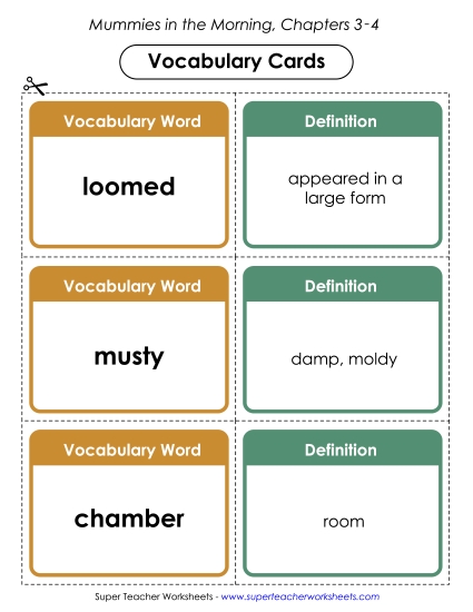 Vocabulary Cards for Chapters 3-4