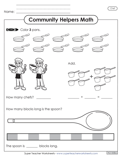 Community Helpers Math: Chef