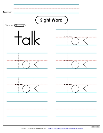 Trace the Word: Talk
