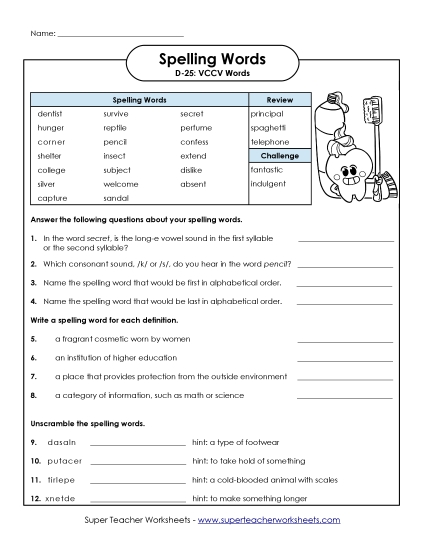 Question Worksheet (D-25)