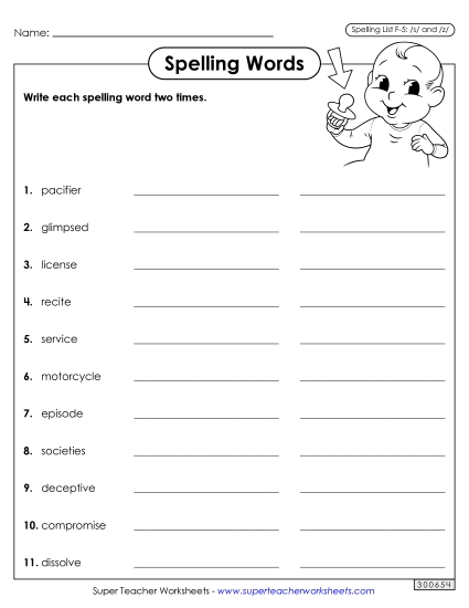 Write Words Twice (F-5) 