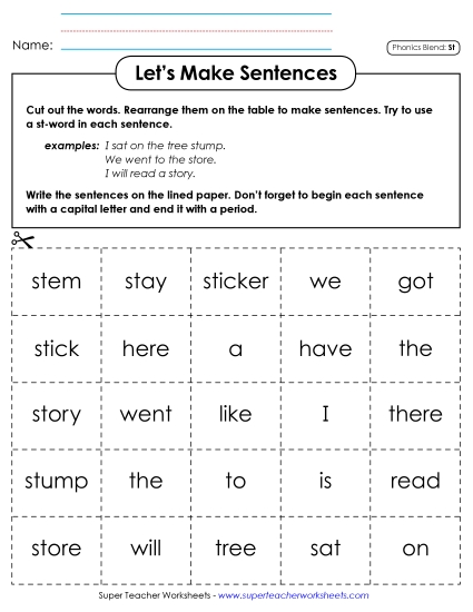 Let\'s Make Sentences (St-)
