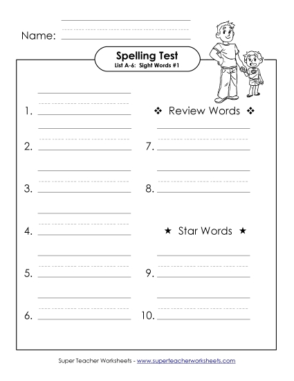 Spelling Test A-6
