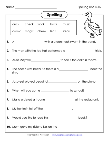Complete the Sentences (B-15)