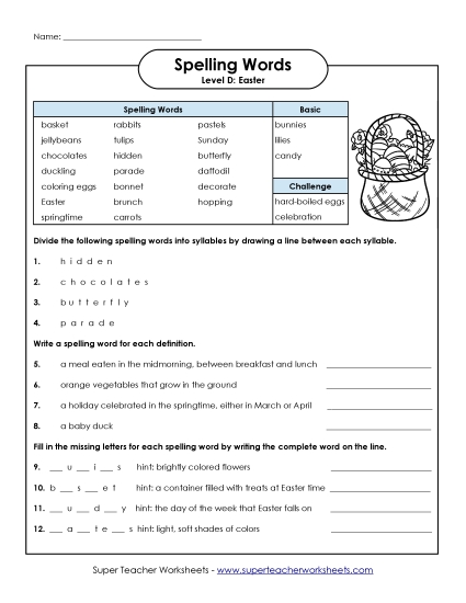 Question Worksheet (D-Easter) 