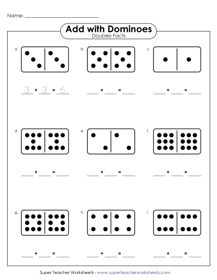 Dominoes - Doubles Facts