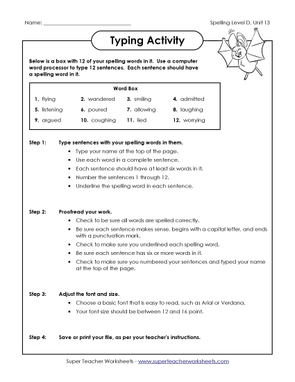 Typing Sentences (D-13) 