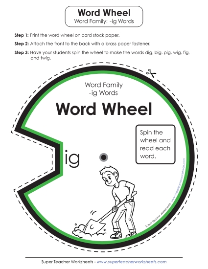 -ig Word Wheel