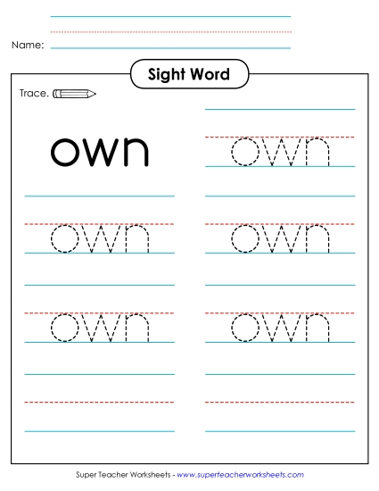 Trace the Word: Own