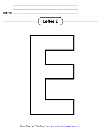 Outline - Uppercase E
