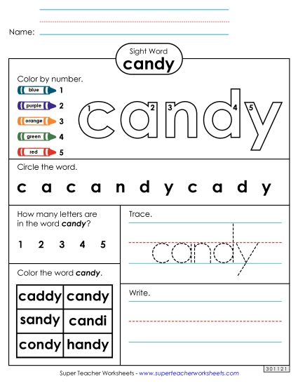 Worksheet 4: Candy