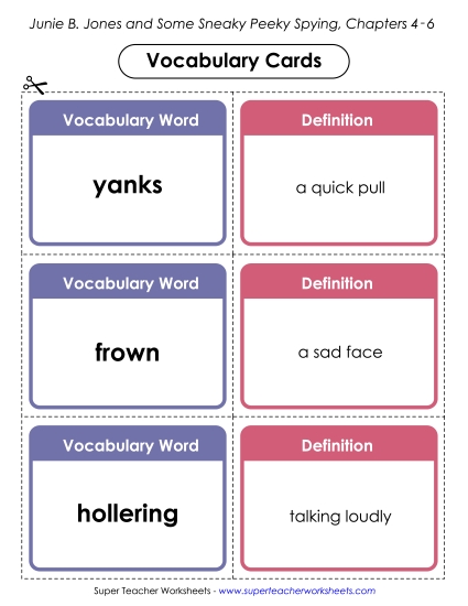 Vocabulary Cards for Chapters 4-6