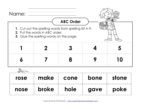 ABC Order: Cut n\' Glue (A-9)