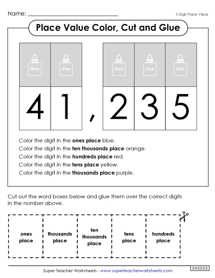 Place Value Cut & Glue (5-Digit)
