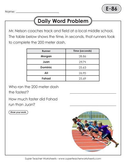 Daily Word Problems <br>E-86 through E-90