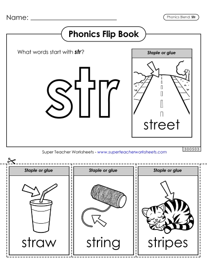 Phonics Flip Book (Str-)