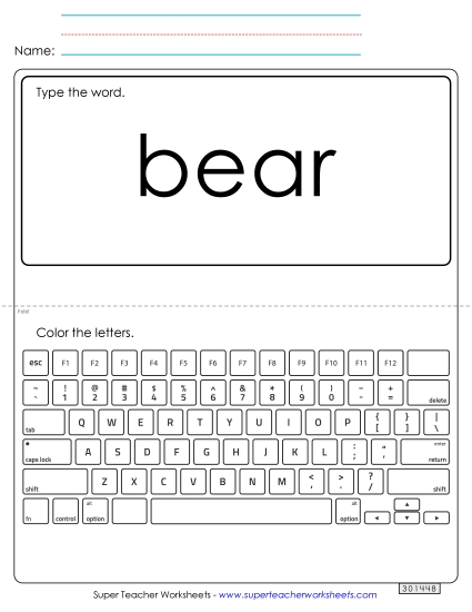 Type the Word: Bear