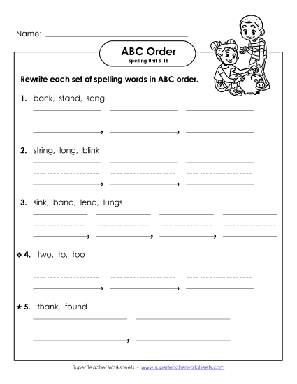 ABC Order - Word Sets (B-18)
