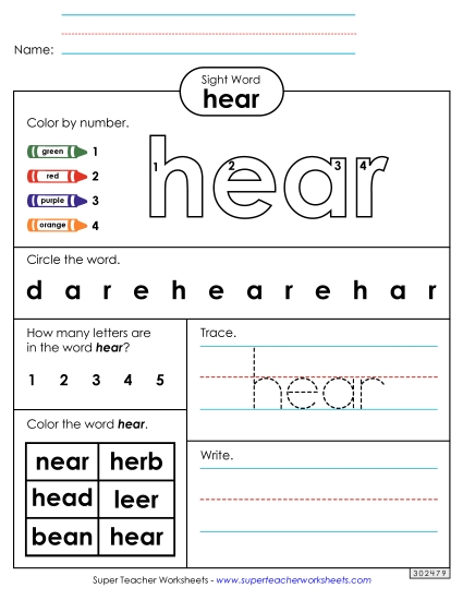 Worksheet 4: Hear