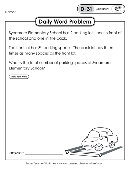 Daily Word Problems<br>D-31 through D-35