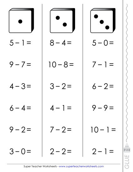 Subtraction  Free Printable Worksheet