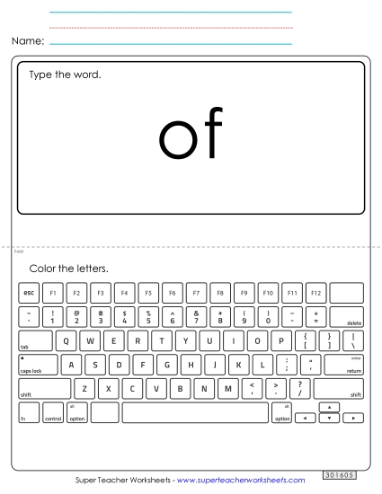 Type the Word: Of