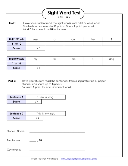 Biweekly Reading Test (Units 1 & 2)