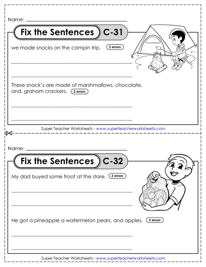 Fix the Sentences C-31 through C-35