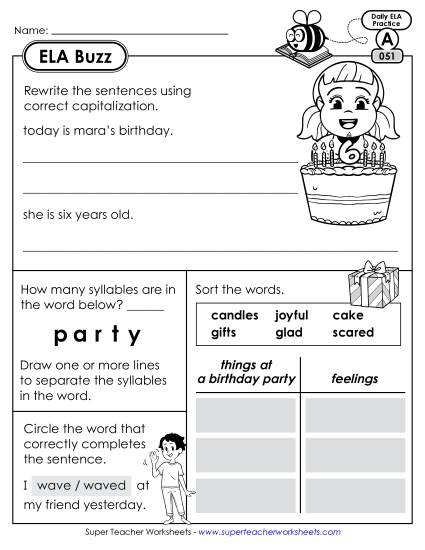 ELA Buzz: Week 11<br>Worksheets 51 through 55
