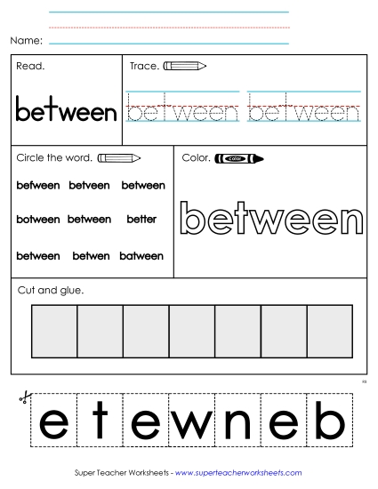 Worksheet 2: Between