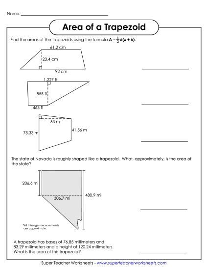 Area of a Trapezoid (Advanced)