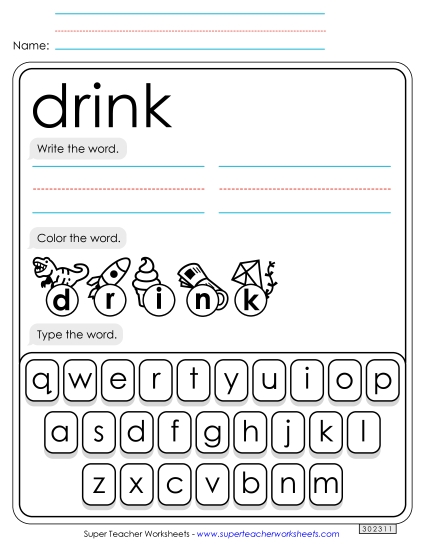 Write, Color, Type: Drink