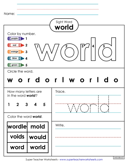 Worksheet 4: World