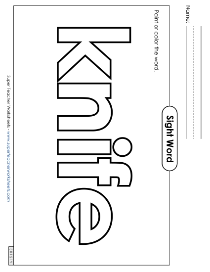 Paint or Color: Knife