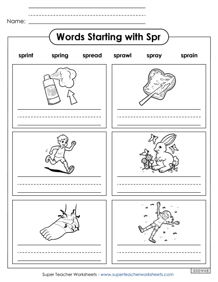 Writing Words That Start with Spr-